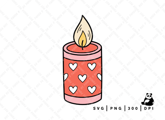 Download Valentine Retro Doodle Candle Svg Png - Retro doodle Collection