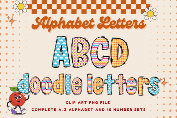 Download Retro Doodle Alphabet Vintage Letters - Retro doodle Collection