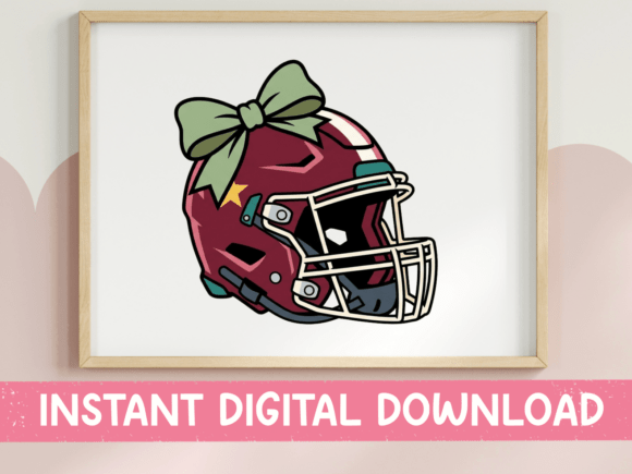 Download Football Helmet with Green Bow Design - Premium Resources