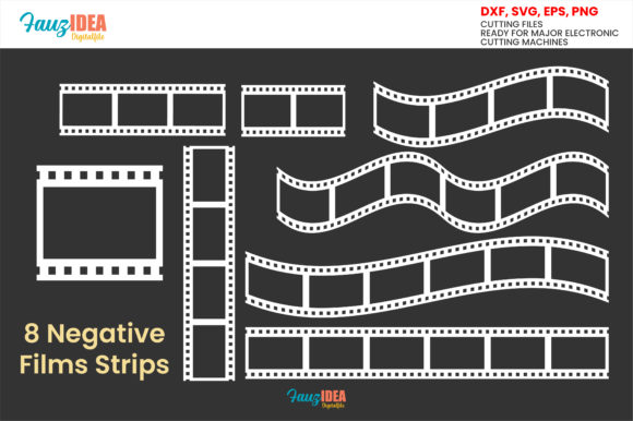 Download 8 Negative Film Strip Bundle - Film Collection
