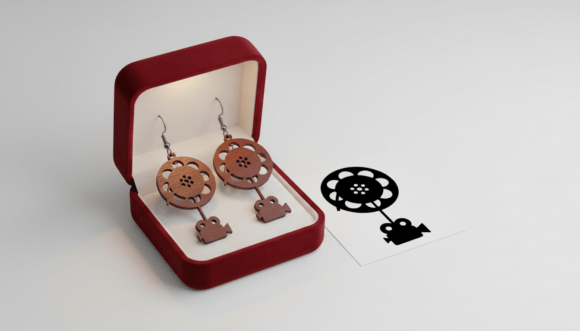 Download Film Reel Camera Earring Laser Cut - Film Collection