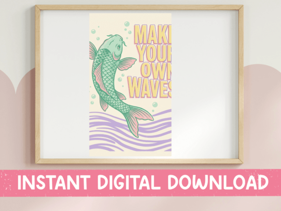 Download Make Your Own Waves Koi Art Print - Premium Resources